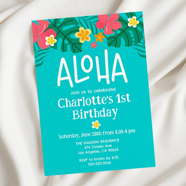Tropical Luau Aloha Birthday Invitation (Creator Uploaded)