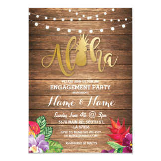 Tropical Luau Aloha Floral Engagement Party Invite