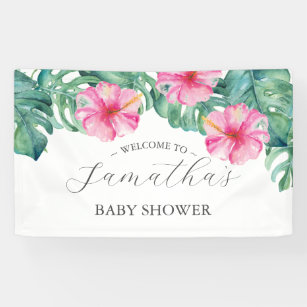 Tropical Luau Baby Shower  Banner