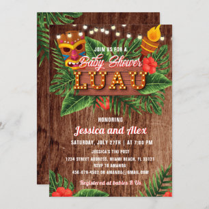 Tropical Luau Baby Shower Invitation