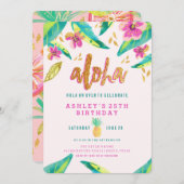 tropical luau birthday invitation (Front/Back)