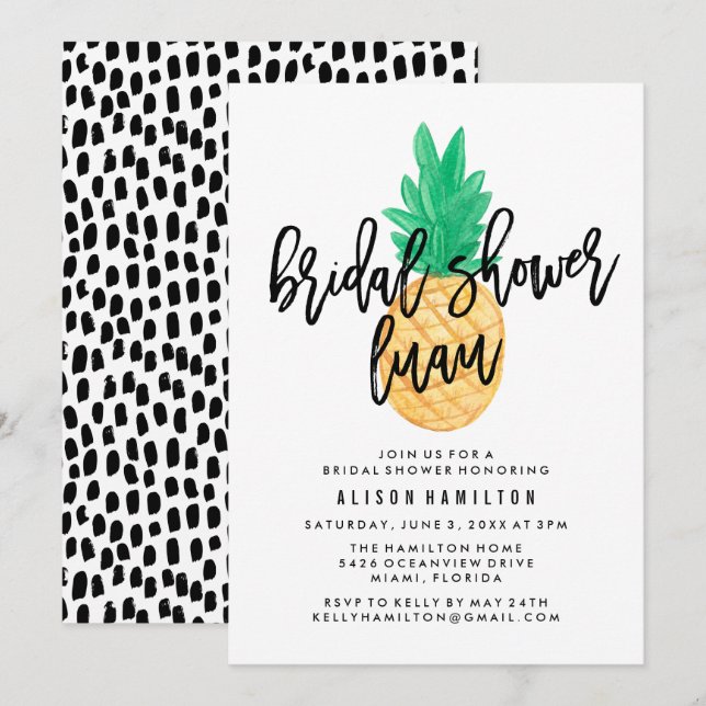 Tropical Luau Bridal Shower Invitation (Front/Back)