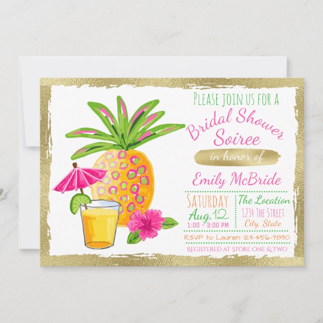 Tropical Luau Bridal Shower Invitation (Front)