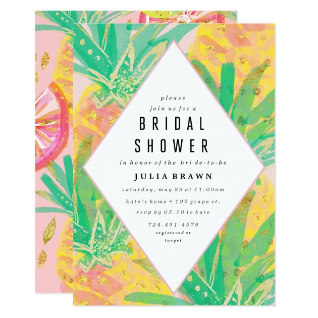 TROPICAL LUAU Bridal Shower Invitation