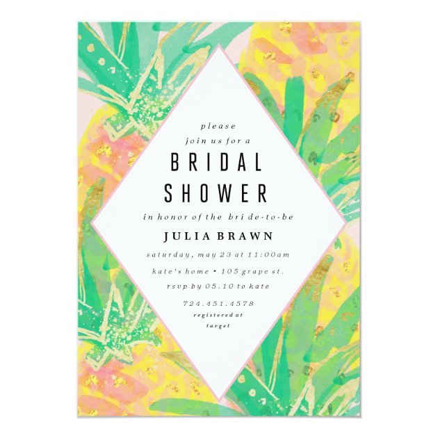 TROPICAL LUAU Bridal Shower Invitation