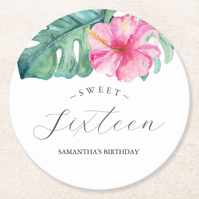 Tropical Luau Custom Coasters (Front)