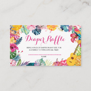 Tropical Luau Diaper Raffle Enclosure Card