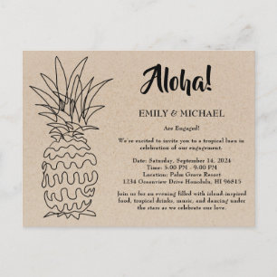Tropical Luau Engagement Party Invitation Postcard