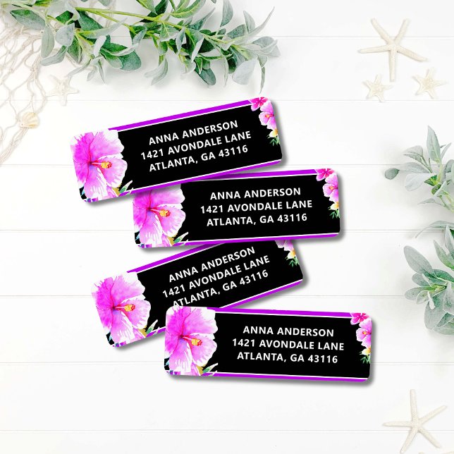 Tropical Luau Graduation Return Address Label (Creator Uploaded)