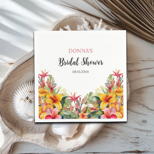 Tropical Luau Hawaiian Bridal Shower Napkins