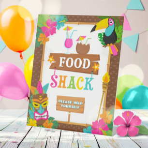 Tropical Luau Hawaiian Food Sign