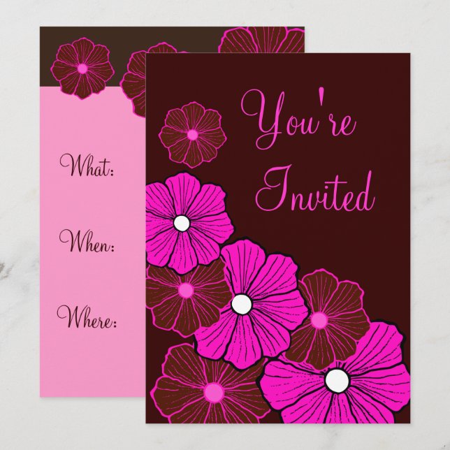Tropical Luau Hawaiian Summer Party Invitations (Front/Back)