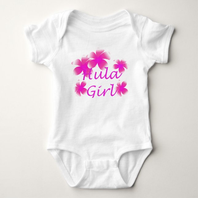 Tropical Luau Hula Girl Floral Infants Creeper (Front)