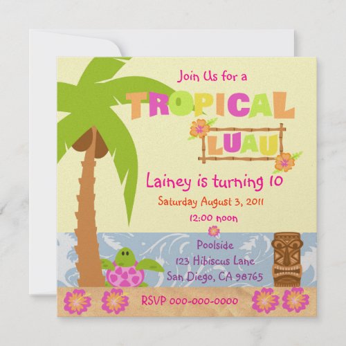 Tropical Luau Invitation