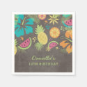 Tropical Luau Kids Birthday Napkin