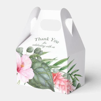 Tropical Luau Party Colorful Watercolor Floral Favor Boxes by DancingPelican at Zazzle