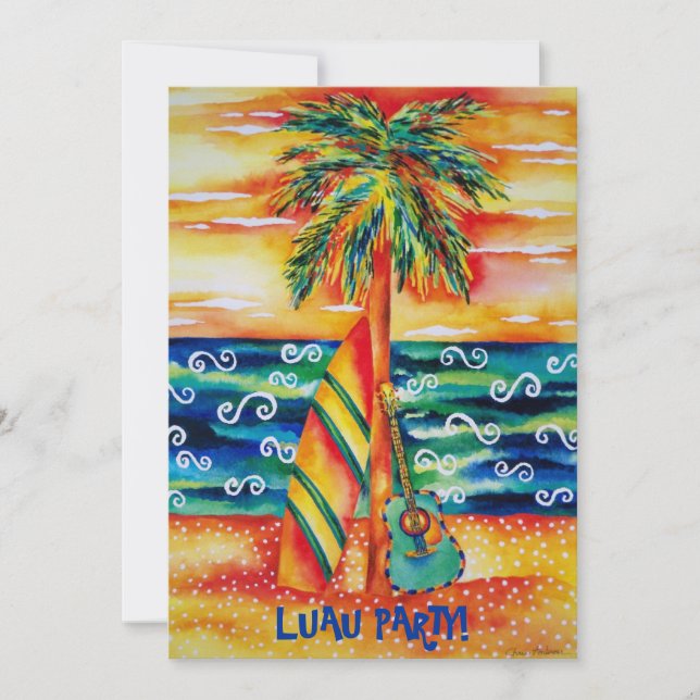 Tropical Luau Party Invitation (Front)