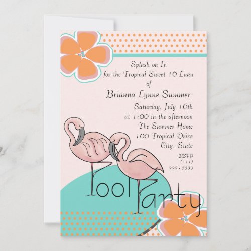 Tropical Luau Party Custom Invitations