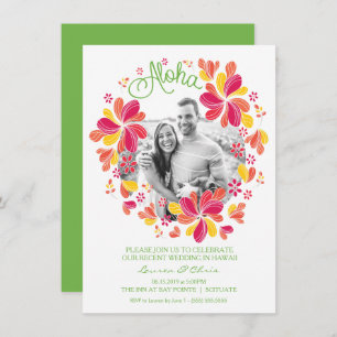 Tropical Luau Party Invitation w/ Photo - Hawaiian