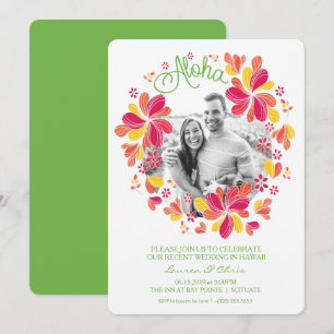Tropical Luau Party Invitation w/ Photo - Hawaiian