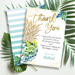 Tropical Luau Party Pineapple Beach Birthday Thank You Card<br><div class="desc">Tropical Luau Party Pineapple Beach Birthday Thank You Card</div>