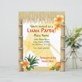 Tropical Luau Party Tiki Hut Event Flyer (Standing Front)