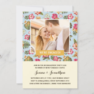 Tropical Luau Photo Engagement Party Invitation
