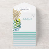 Tropical Luau Pineapple Baby Shower Diaper Raffle All In One Invitation (Outside)