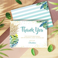 Tropical Luau Pineapple Baby Shower Thank you