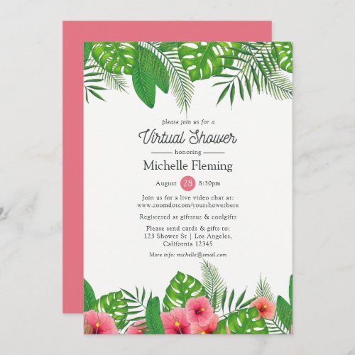 Tropical Luau Virtual Bridal or Baby Shower Invitation