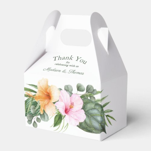Tropical Luau Watercolor Wedding and Party Favor Boxes