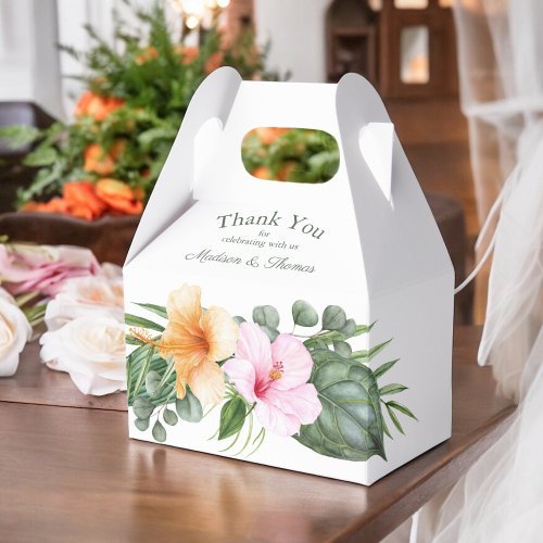 Tropical Luau Watercolor Wedding and Party Favor Boxes