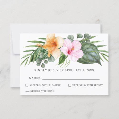 Tropical Luau Wedding in Paradise Floral RSVP