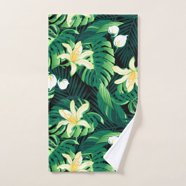 Tropical lush floral hand towel  (Hand Towel)