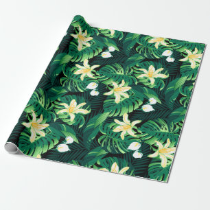 Tropical lush floral wrapping paper