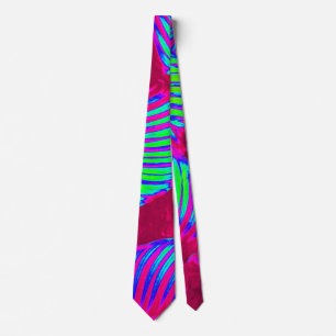 Tropical Lush Magenta Leaves Tie