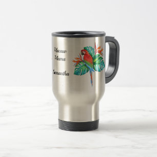 Tropical Macaw Exotic Parrot Personalized Travel Mug