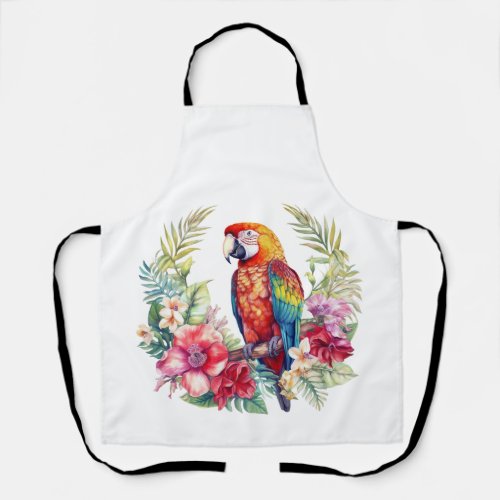 Tropical Macaw parrot Apron