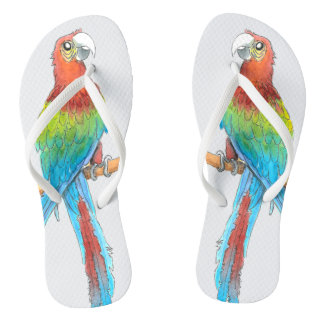 Tropical Macaw Parrot Flip Flops