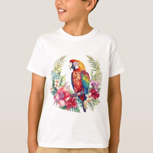 Tropical Macaw parrot T_Shirt