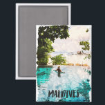 Tropical Maldives Indian Ocean Island Magnet<br><div class="desc">Beautiful magnet featuring thr scenery of the Maldives that is showing the amazing landscape of the island in the Indian Ocean. It works great as a travel souvenir and gift idea. Purchase now.</div>