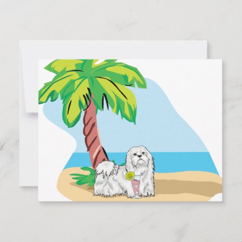tropical maltese custom invitation