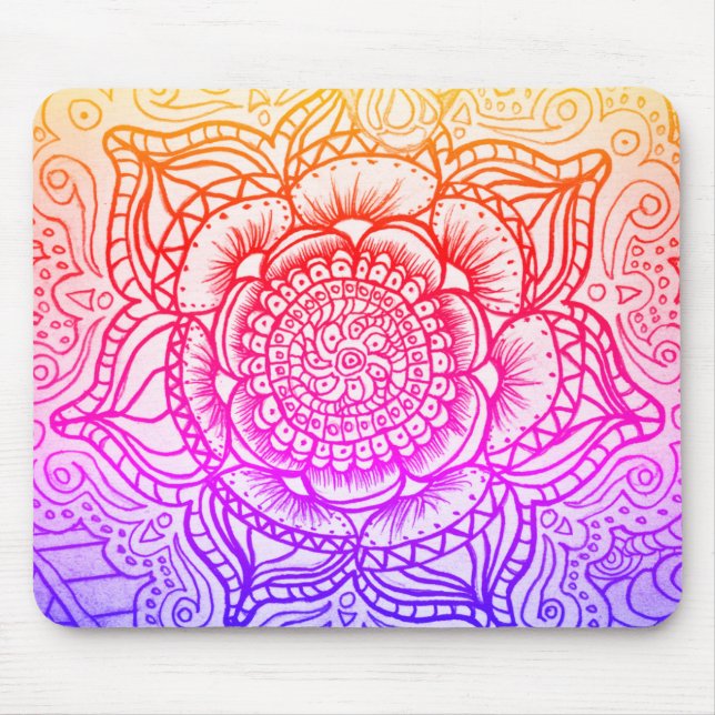 Tropical Mandala Mouse Pad (Front)