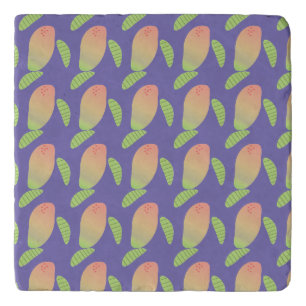Tropical Mango Fruit Green Orange Purple Trivet