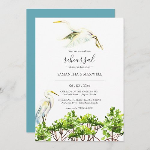 Tropical Mangroves and Bird Rehearsal Dinner Invitation