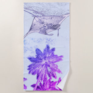 Tropical Manta Beach Towel