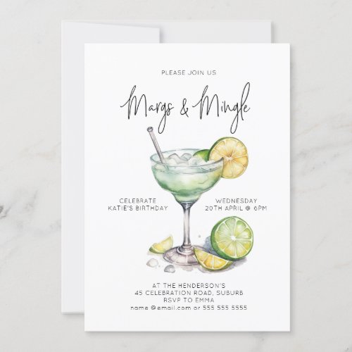 Tropical Margarita Cocktail Party Invitation