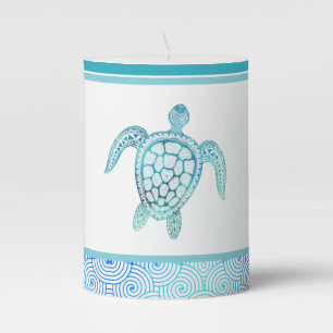 Tropical Marine Life Small Pillar Candle