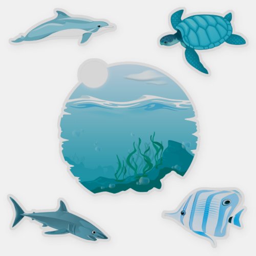 Tropical Marine Life Vinyl Sticker
