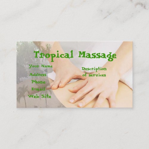 Tropical Massage Business Card Templates